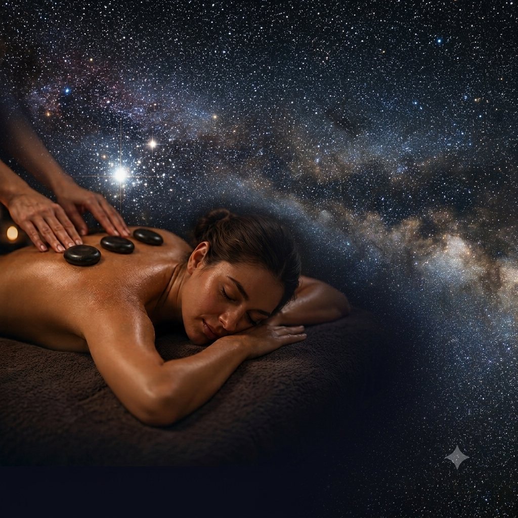 Galaxy of Bliss, a hot stone massage under the stars
